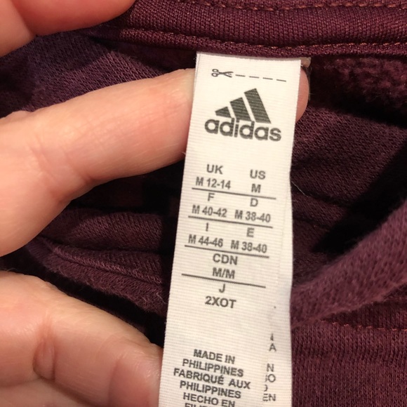 ⭐️ Adidas Burgundy Plum Wine Women's Hoodie MEDIUM - Picture 12 of 13